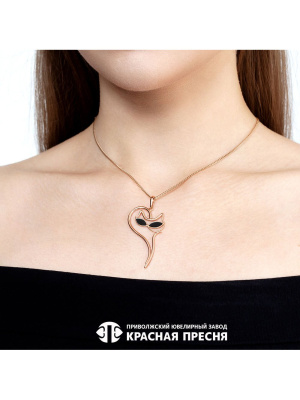 Подвеска бижутерия, покрытие - золочение, отделка - эмаль, без вставок