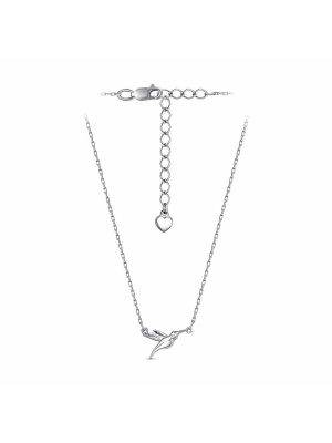 Колье серебро 925 пробы, покрытие - платинирование, без вставок