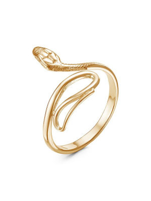 Кольцо бижутерия, покрытие - золочение, без вставок