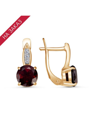 Серьги серебро 925 пробы, покрытие - золочение, выборочное родирование