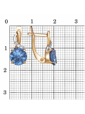 Серьги серебро 925 пробы, покрытие - золочение, выборочное родирование