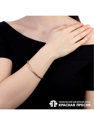 Браслет серебро 925 пробы, покрытие - золочение, без вставок