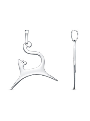 Подвеска серебро 925 пробы, покрытие - платинирование, без вставок