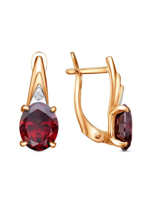 Серьги бижутерия, покрытие - золочение, выборочное родирование