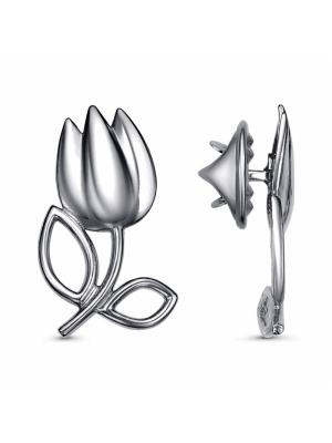 Брошь бижутерия, покрытие - серебрение с оксидированием, без вставок