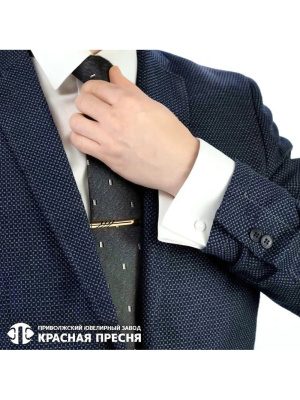 Зажим серебро 925 пробы, покрытие - золочение, отделка - эмаль, без вставок