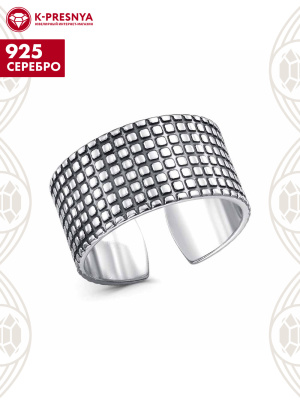 Кольцо серебро 925 пробы, покрытие - оксидирование, без вставок