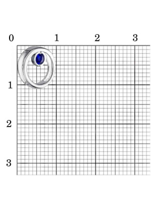 Подвеска серебро 925 пробы, покрытие - родирование, вставка - искусственная шпинель