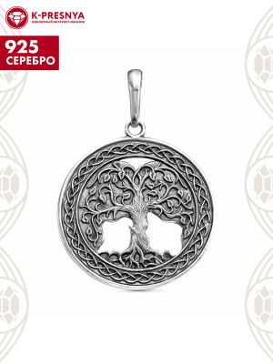 Подвеска серебро 925 пробы, покрытие - оксидирование, без вставок