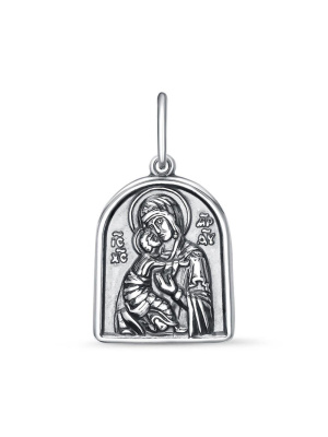 Подвеска "владимирская божия матерь" серебро 925 пробы, покрытие - оксидирование, без вставок