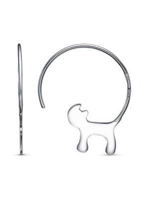 Серьги бижутерия, покрытие - платинирование, без вставок