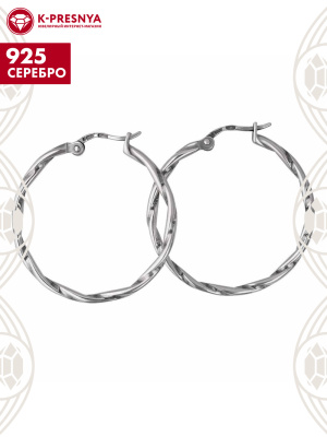 Серьги серебро 925 пробы, покрытие - оксидирование, без вставок