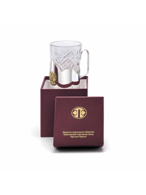 Подстаканник "отечество" серебро 925 пробы, покрытие - выборочное золочение, отделка - эмаль, без вставок