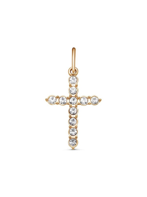 Подвеска бижутерия, покрытие - золочение, вставка - стекло ювелирное preciosa