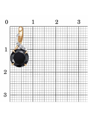 Подвеска бижутерия, покрытие - золочение, выборочное родирование, вставка - фианит (недрагоценный камень)