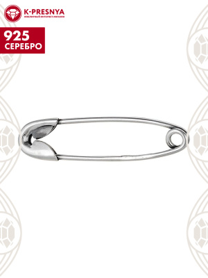 Брошь серебро 925 пробы, покрытие - оксидирование, без вставок