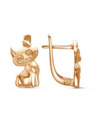 Серьги бижутерия, покрытие - золочение, без вставок