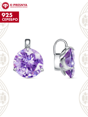 Подвеска серебро 925 пробы, покрытие - родирование, вставка - фианит (недрагоценный камень)