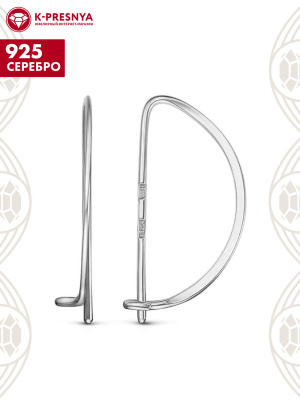 Серьги серебро 925 пробы, покрытие - родирование, без вставок
