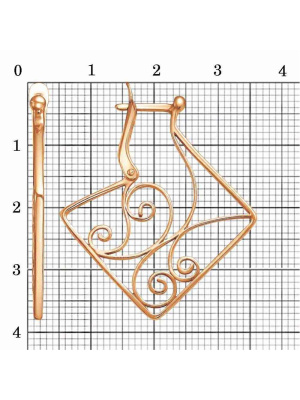 Серьги серебро 925 пробы, покрытие - золочение, без вставок