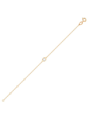 Браслет серебро 925 пробы, покрытие - золочение, вставка - фианит (недрагоценный камень)