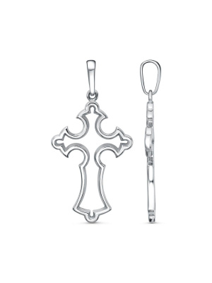 Подвеска бижутерия, покрытие - платинирование, без вставок