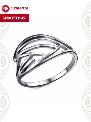 Кольцо бижутерия, покрытие - серебрение с оксидированием, без вставок