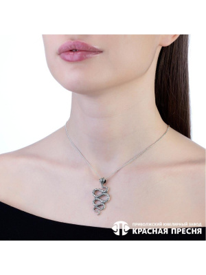 Подвеска серебро 925 пробы, покрытие - оксидирование, без вставок