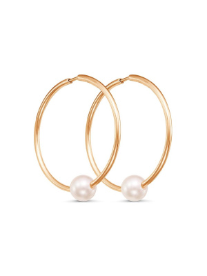 Серьги бижутерия, покрытие - золочение, вставка - имитация жемчуга