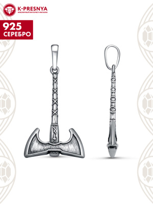 Подвеска серебро 925 пробы, покрытие - оксидирование, без вставок