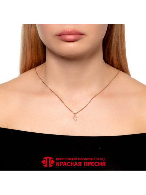 Подвеска серебро 925 пробы, покрытие - золочение, вставка - фианит (недрагоценный камень)