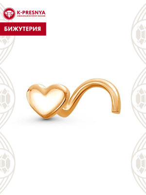 Пирсинг бижутерия, покрытие - золочение, без вставок