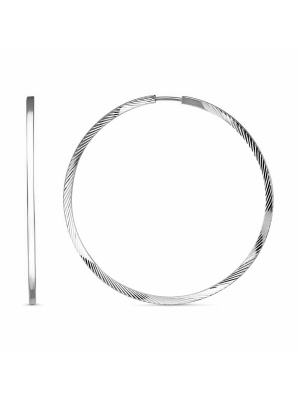 Серьги серебро 925 пробы, покрытие - платинирование, отделка - алмазная грань, без вставок