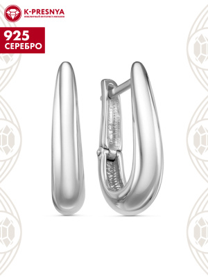 Серьги серебро 925 пробы, покрытие - родирование, без вставок