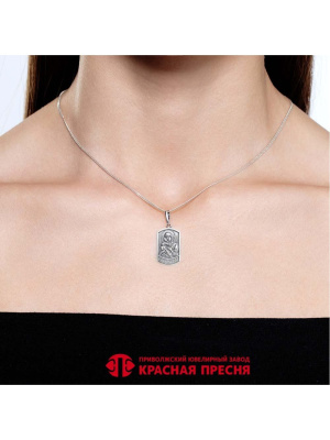 Подвеска "владимирская божия матерь" серебро 925 пробы, покрытие - оксидирование, без вставок