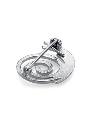 Брошь бижутерия, покрытие - платинирование, без вставок