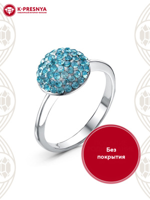 Кольцо серебро 925 пробы, без покрытия, вставка - стекло ювелирное preciosa