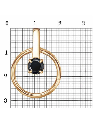 Подвеска бижутерия, покрытие - золочение, вставка - фианит (недрагоценный камень)
