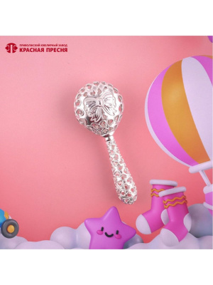 Погремушка серебро 925 пробы, без покрытия, без вставок