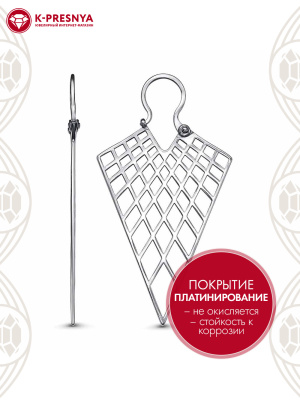 Серьги бижутерия, покрытие - платинирование, без вставок