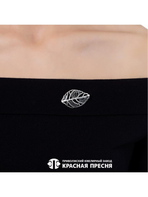 Брошь серебро 925 пробы, покрытие - оксидирование, без вставок