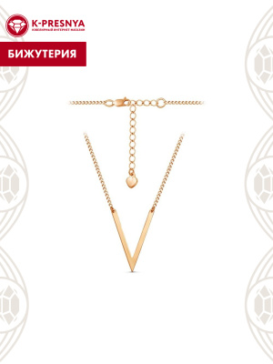 Колье бижутерия, покрытие - золочение, без вставок