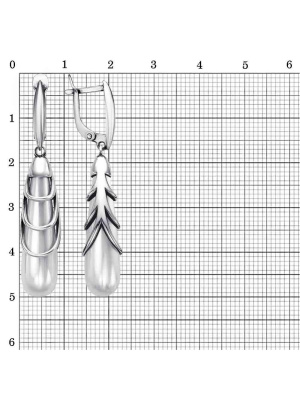 Серьги бижутерия, покрытие - серебрение с оксидированием, вставка - имитация жемчуга