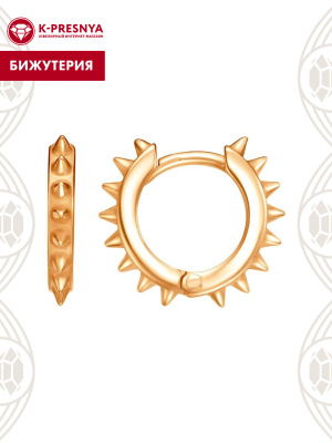 Серьги бижутерия, покрытие - золочение, без вставок