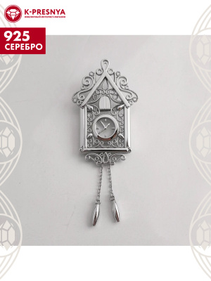 Брошь серебро 925 пробы, покрытие - оксидирование, без вставок