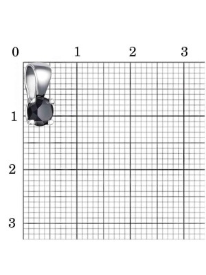 Подвеска серебро 925 пробы, покрытие - родирование, вставка - фианит (недрагоценный камень)