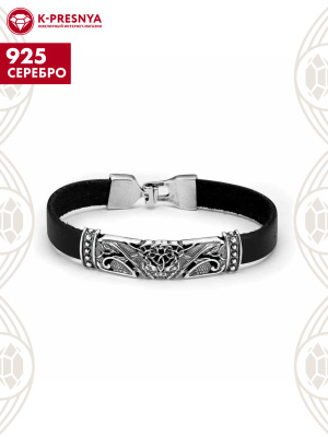Браслет серебро 925 пробы, покрытие - оксидирование, без вставок