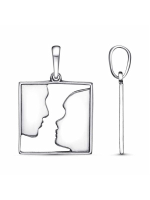 Подвеска бижутерия, покрытие - серебрение с оксидированием, без вставок