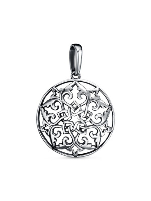 Подвеска бижутерия, покрытие - серебрение с оксидированием, без вставок