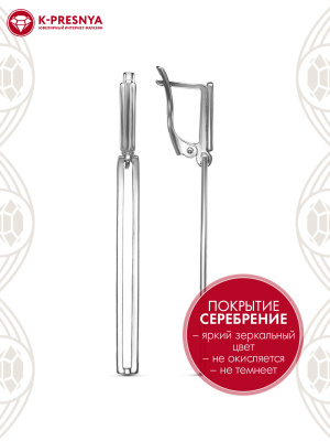 Серьги бижутерия, покрытие - серебрение с оксидированием, без вставок